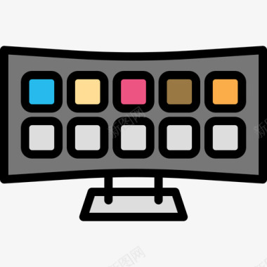 智能电视tech11线性彩色图标图标