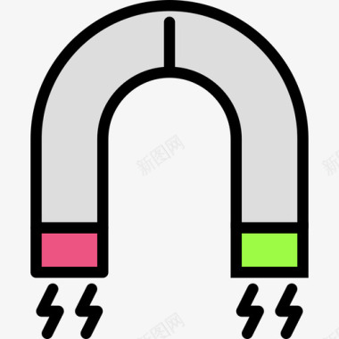 磁铁科学34线性颜色图标图标