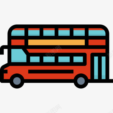 双层巴士交通92线颜色图标图标