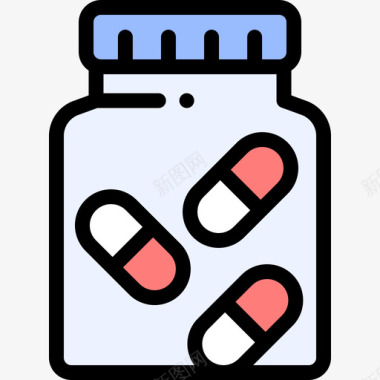 药丸药房13线性颜色图标图标