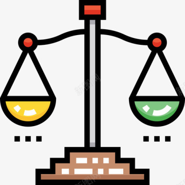 正义法律正义线条色彩图标图标