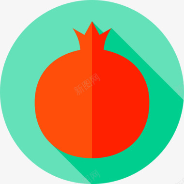 石榴水果蔬菜2扁平图标图标