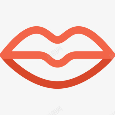 嘴唇美丽49线性颜色图标图标