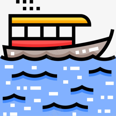 船泰国12线性颜色图标图标