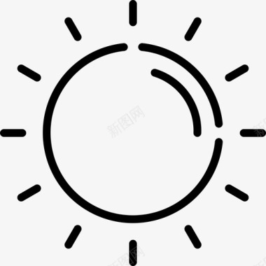 太阳夏季销售4直线图标图标