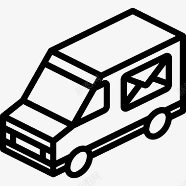 运输卡车包装和运输3直线图标图标