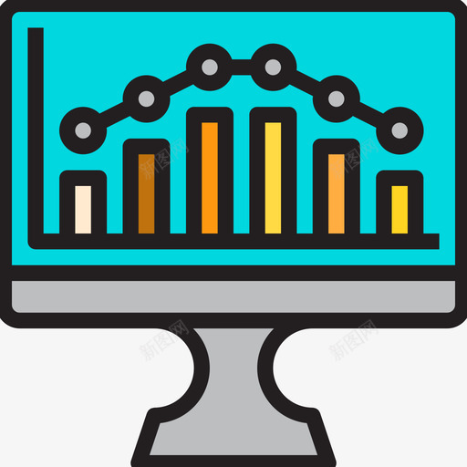数据分析计算机显示线性颜色图标svg_新图网 https://ixintu.com 数据分析 线性颜色 计算机显示