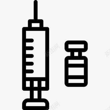 注射器大学6线性图标图标