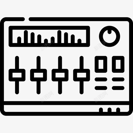 混音器音乐节24线性图标svg_新图网 https://ixintu.com 混音器 线性 音乐节24