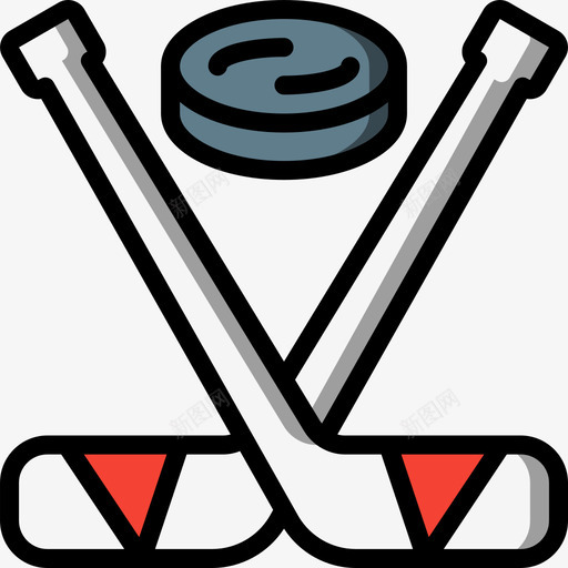 冰球运动和游戏6线性颜色图标svg_新图网 https://ixintu.com 冰球 线性颜色 运动和游戏6