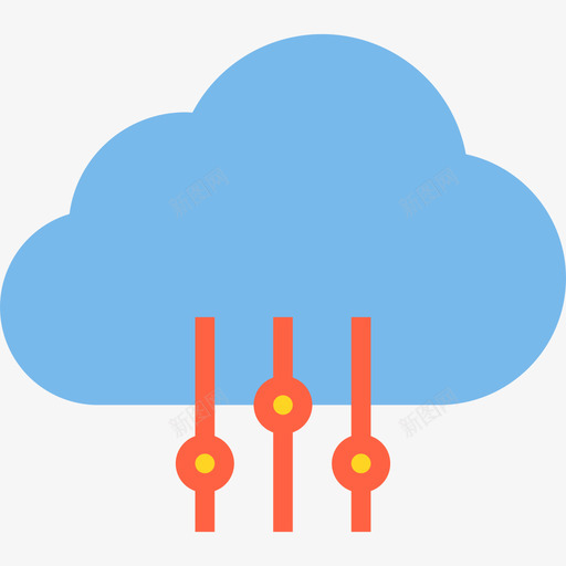 云计算云技术7扁平图标svg_新图网 https://ixintu.com 云技术7 云计算 扁平