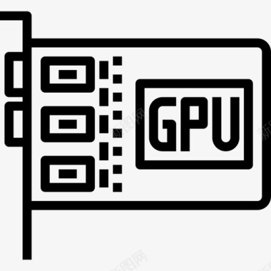 Gpu计算机18线性图标图标