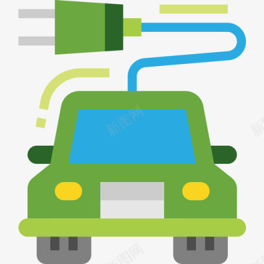 电动汽车生态137平板图标图标