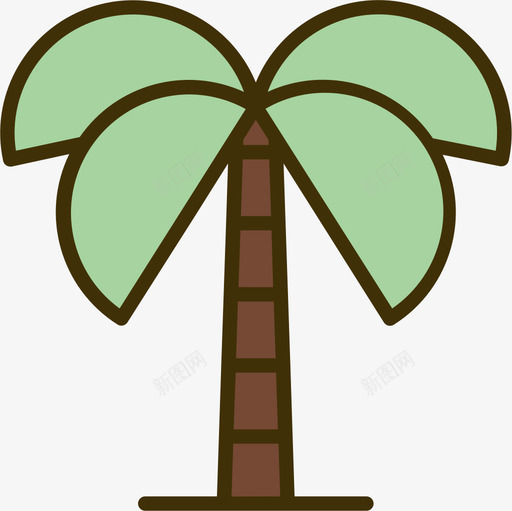 棕榈树夏季40线形颜色图标svg_新图网 https://ixintu.com 夏季40 棕榈树 线形颜色