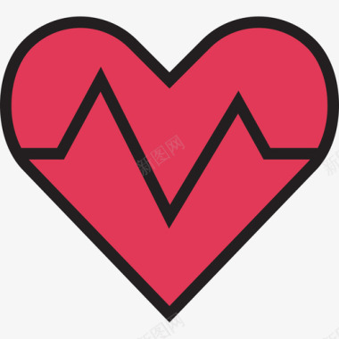 心率保健3线性颜色图标图标