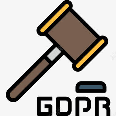 锤子gdpr12线性颜色图标图标