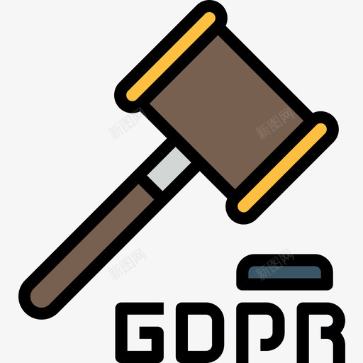 锤子gdpr12线性颜色图标svg_新图网 https://ixintu.com gdpr12 线性颜色 锤子