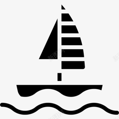 帆船运动76实心图标图标