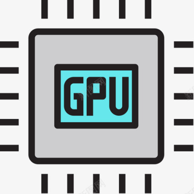 Gpu计算机17线性颜色图标图标