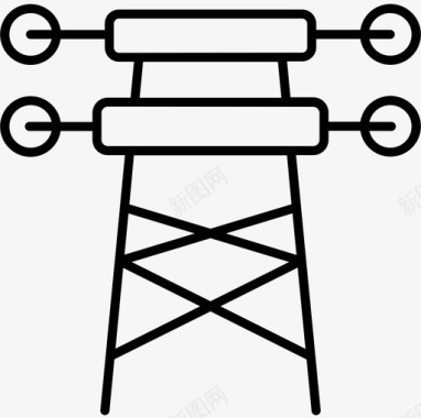 电力铁塔电力工业线性图标图标