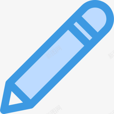 铅笔必备7蓝色图标图标