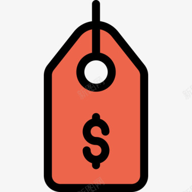 美元标签银行和金融22线颜色橙色图标图标