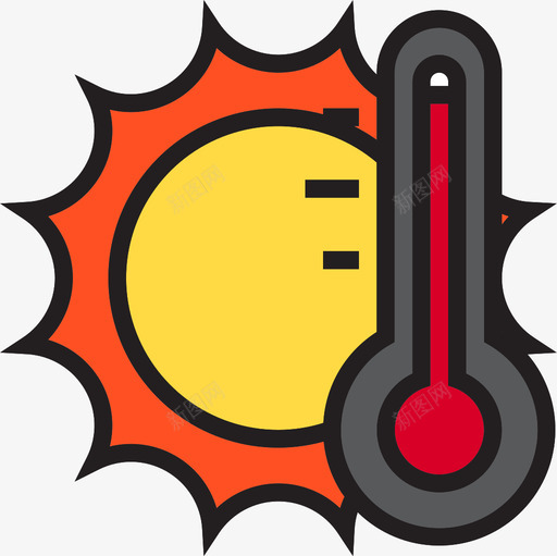 温度计天气146线性颜色图标svg_新图网 https://ixintu.com 天气146 温度计 线性颜色