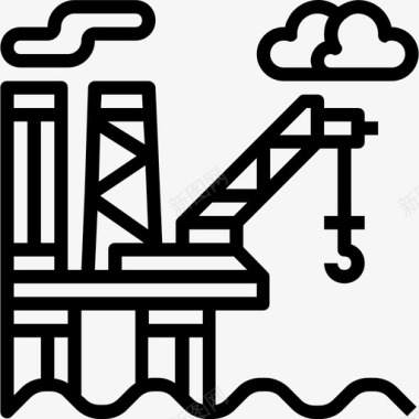 石油平台生态115线性图标图标