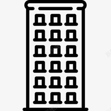 住宅冬季小镇4线性图标图标