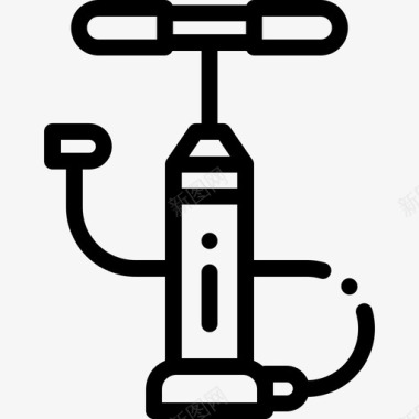 空气泵13号自行车线性图标图标