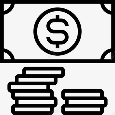 货币储蓄和投资9线性图标图标