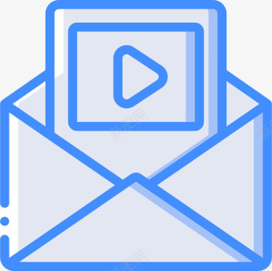 电子邮件视频博客4蓝色图标图标