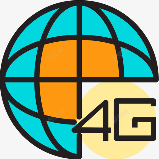 4g移动功能线性颜色图标svg_新图网 https://ixintu.com 4g 移动功能 线性颜色