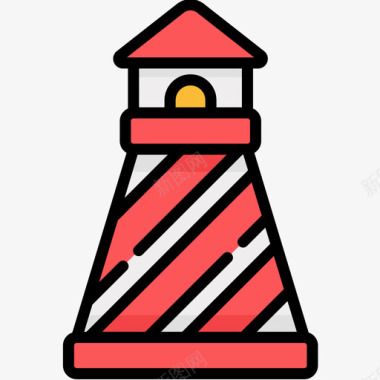 灯塔荷兰8线性颜色图标图标