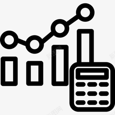 条形图分析4线性图标图标