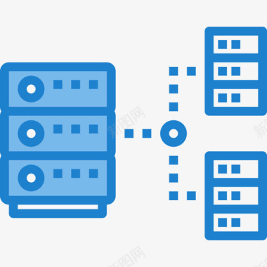 服务器网络和数据库17蓝色图标图标