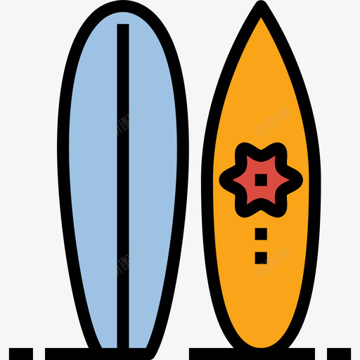 冲浪板夏季47线性颜色图标svg_新图网 https://ixintu.com 冲浪板 夏季47 线性颜色