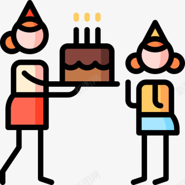 生日派对派对和庆祝活动9线性颜色图标图标