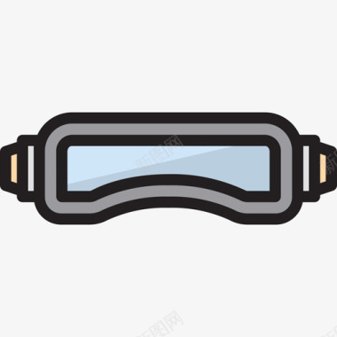 虚拟现实眼镜游戏控制器3线性颜色图标图标