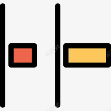 左对齐对齐和工具6线颜色图标图标
