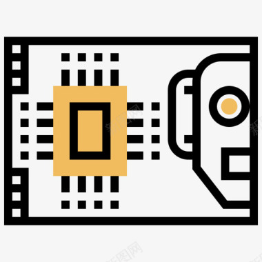 Pcb机器人工程3黄色阴影图标图标