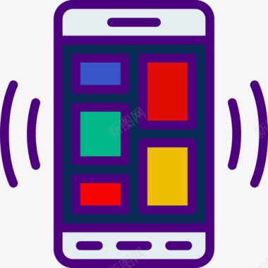 智能手机用户界面mobile2线性颜色图标图标