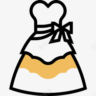 新娘礼服婚礼121黄影图标图标