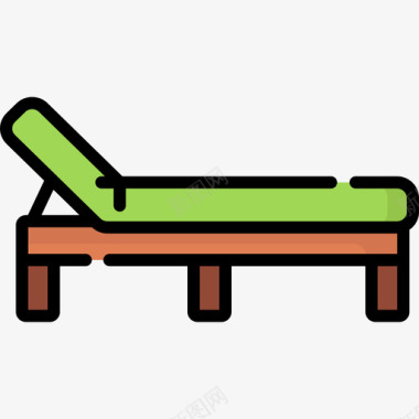 躺椅家具47线性颜色图标图标