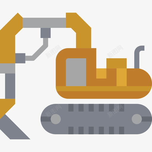 挖掘机施工车2平板图标svg_新图网 https://ixintu.com 平板 挖掘机 施工车2