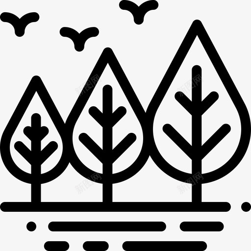 树木自然24线形图标svg_新图网 https://ixintu.com 树木 线形 自然24