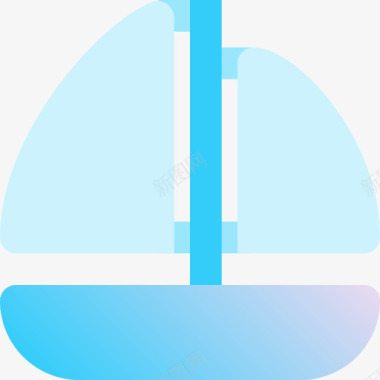 帆船海军3号蓝色图标图标
