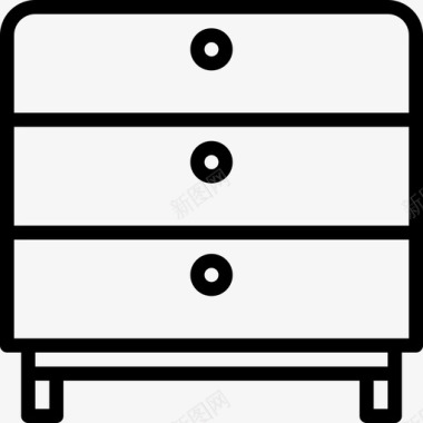 床头柜家具和家居11线性图标图标