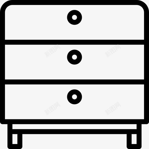 床头柜家具和家居11线性图标svg_新图网 https://ixintu.com 家具和家居11 床头柜 线性