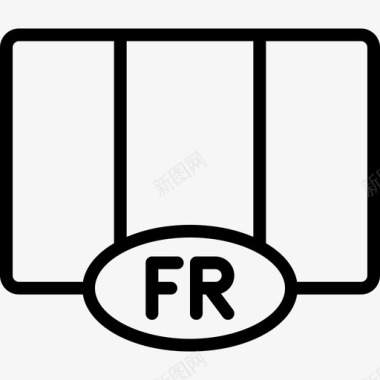 法国14旗直线图标图标